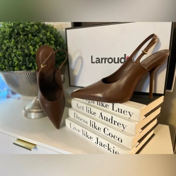 NEW LARROUDE Made In Brazil Leather Altuzuarra Collab Pumps IN umber 1225 13m7 - Picture 9 of 9